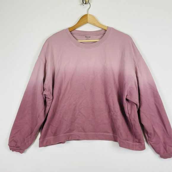 Madewell Tops - Madewell Purple Ombre Gradient French‎ Terry Cropped Sweatshirt Womens Large